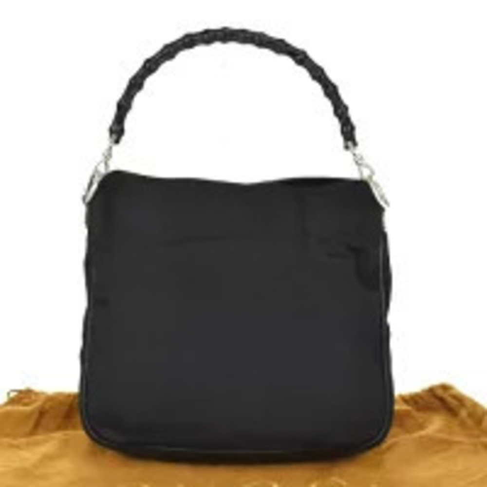 Gucci Bamboo Shoulder Bag Black Leather
